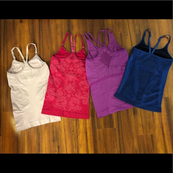 Bundle of 4 Body Hugging Athletic Workout Tops - Picture 2 of 8